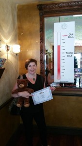 Competition winner, Gail with her new bear