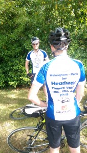 Two of the team in their Headway jerseys