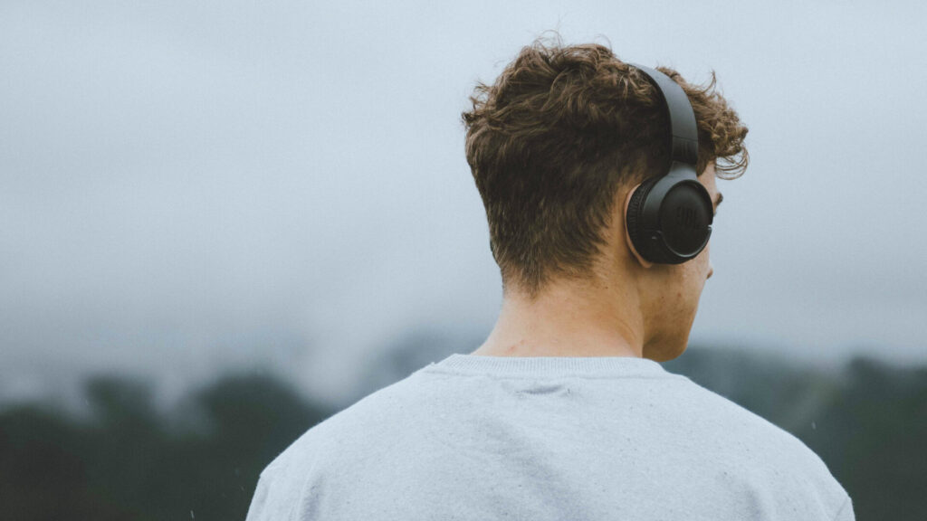 man with headphones