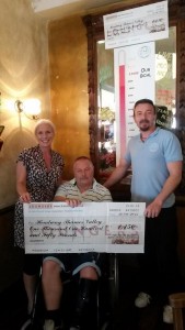 Matt with Chris, one of our clients, receiving the cheque from Alto-Lounge