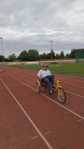 Nigel, working very hard on the recumbent