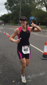 Anna, at the start of her marathon run before the wind and rain started