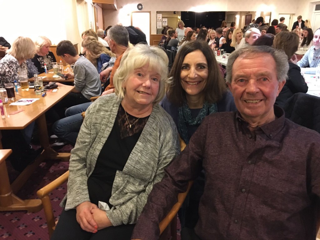 Angie & Brian with Headway TV Physiotherapist, Sarah Mindham