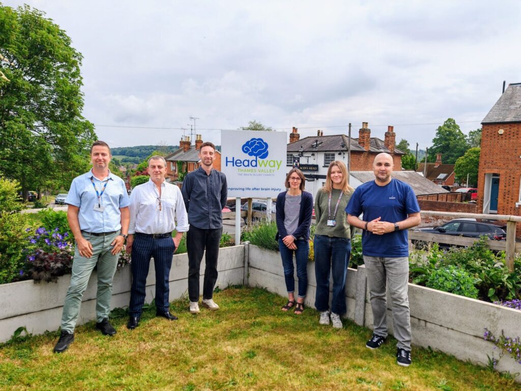 group of people in front of Headway Thames Valley centre