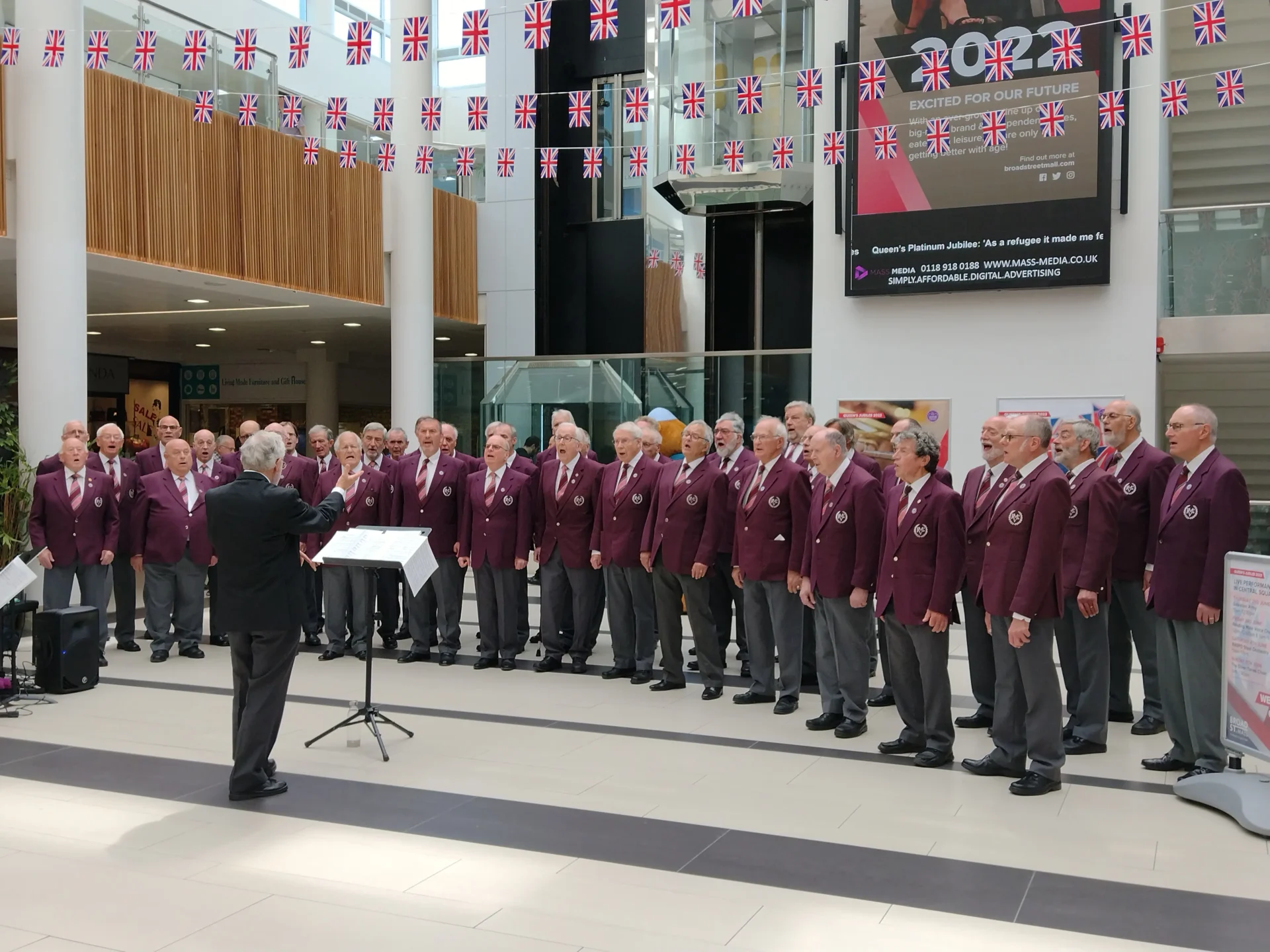 Paul singing with the Reading Male Voice Choir in Broad Street Mall