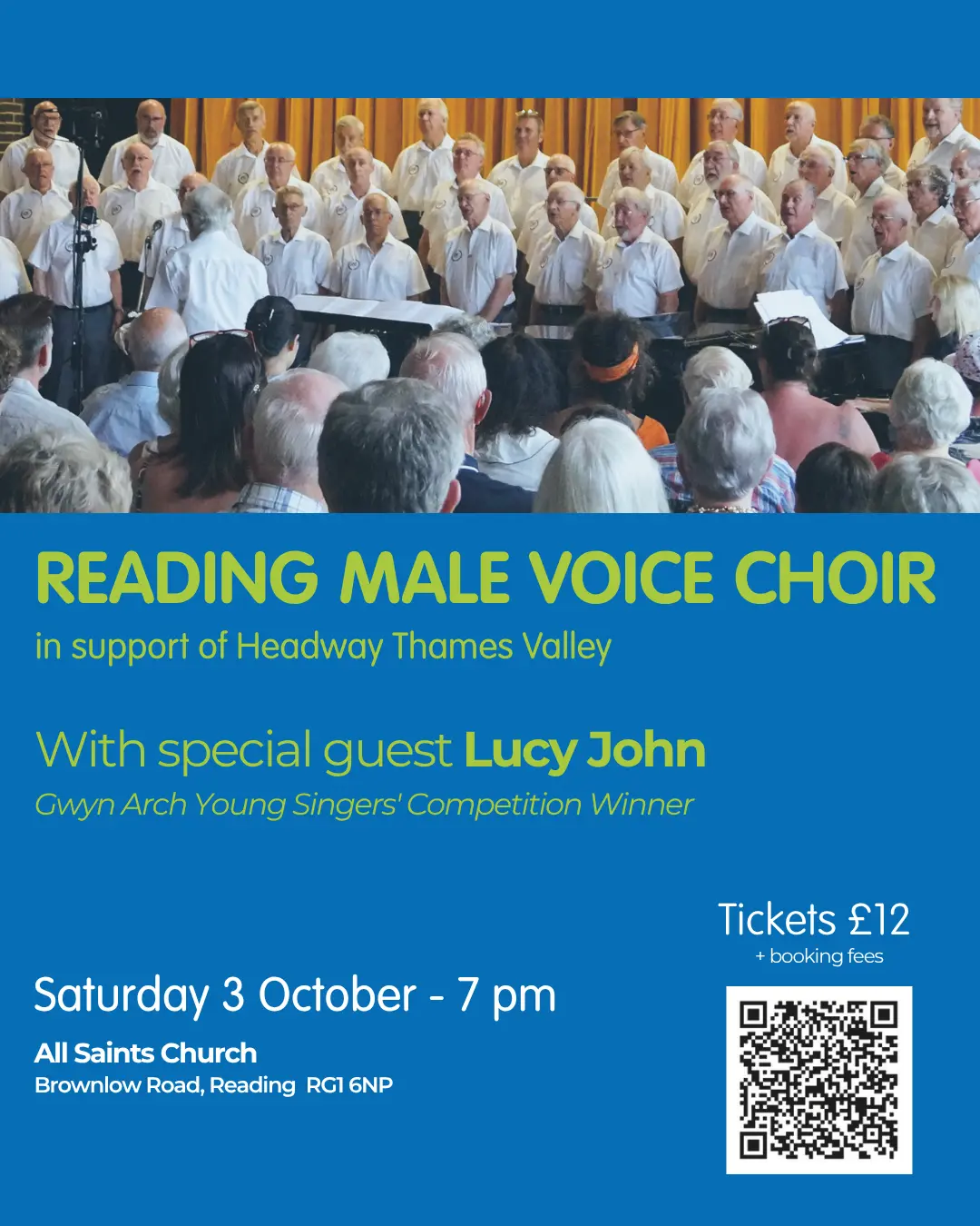 Reading Male Voice Choir poster for 3rd October concert